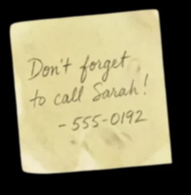 Call Sarah sticky note
