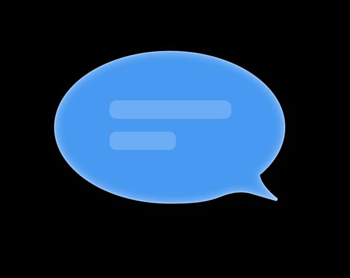 Blue text message bubble